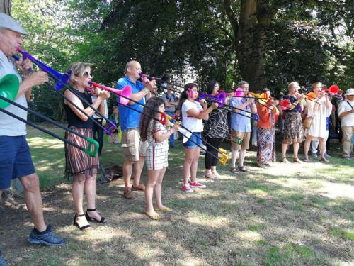 Publiek speelt Trombone - door Audry IMG_20190623_121841